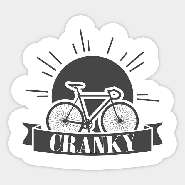 Cranky Cycling and Biking Tire Spokes Sticker by CaptainHobbyist